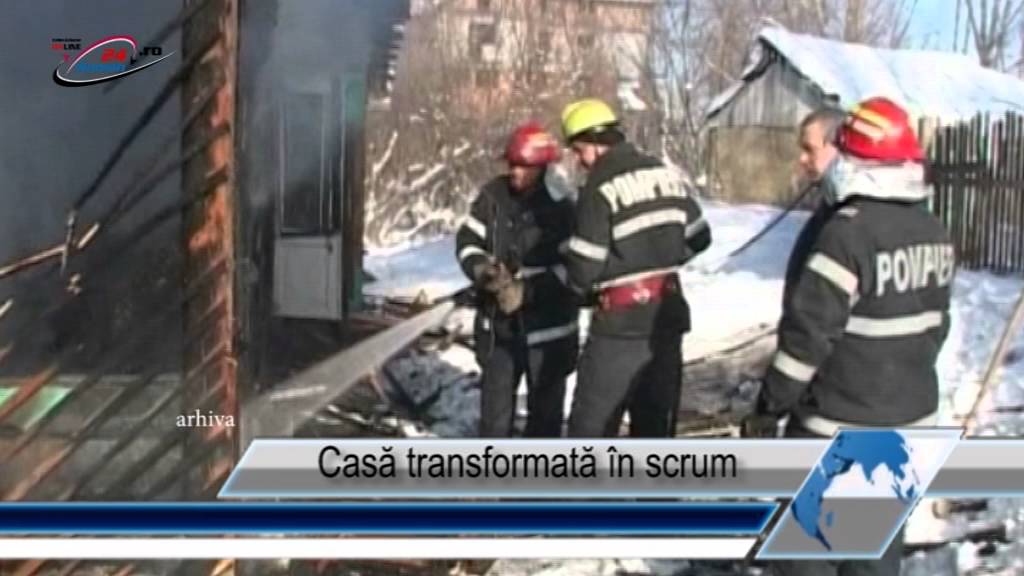 Casă transformată în scrum