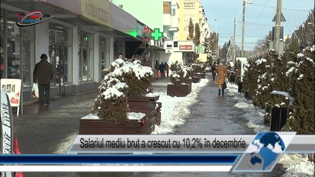 Salariul mediu brut a crescut cu 10,2% în decembrie
