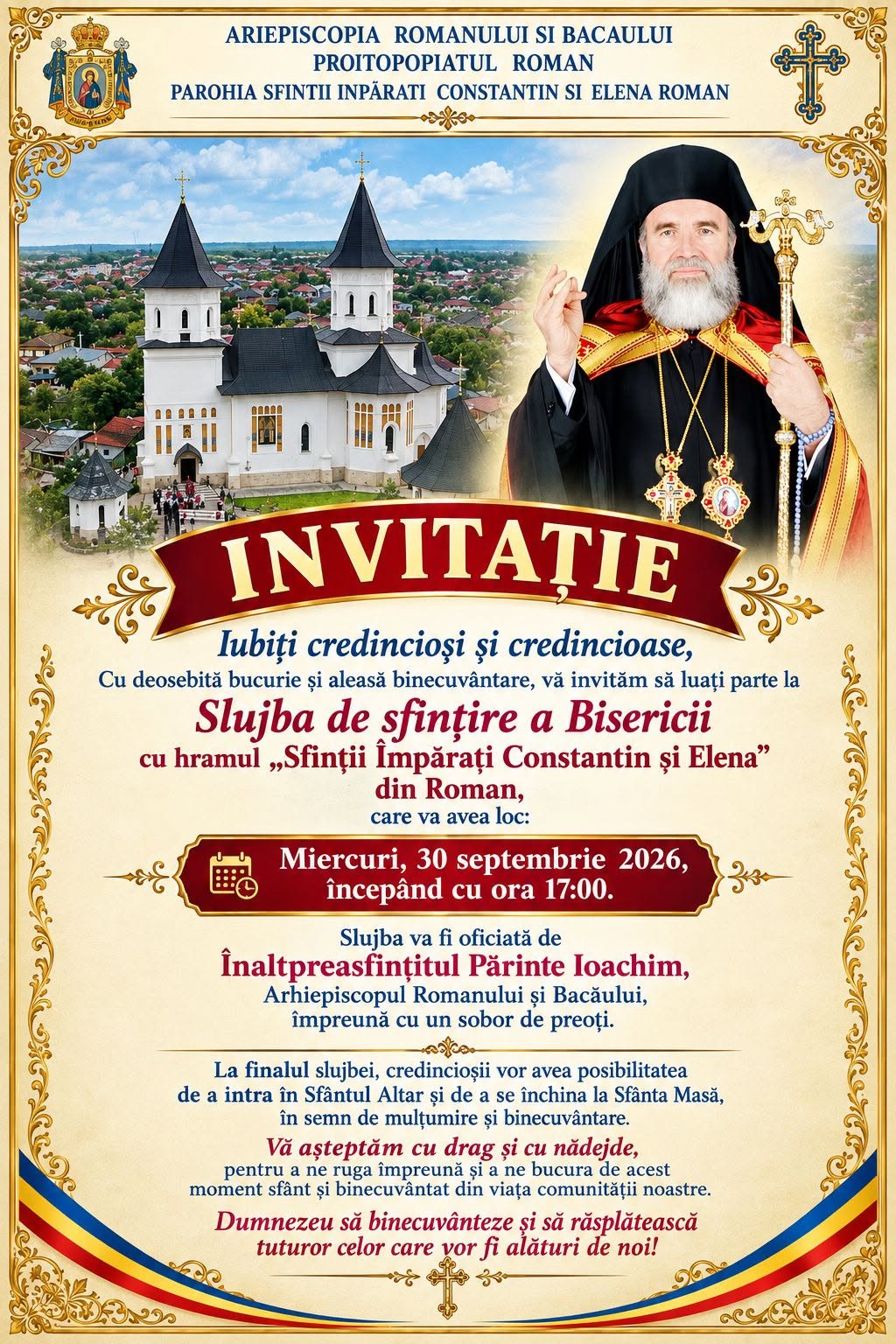 Slujbă de sfințire a Bisericii „Sfinții Împărați Constantin și Elena”